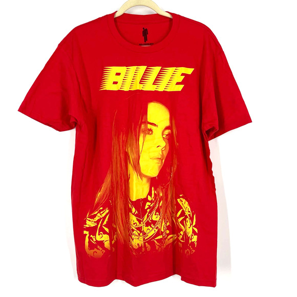 Billie Eilish Official Portrait Tee Racer Red T-Shirt XXL NWOT - Picture 1 of 5